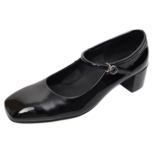 THESOONG/亮面玛丽珍 复古漆皮亮面优雅方头玛丽珍鞋7735