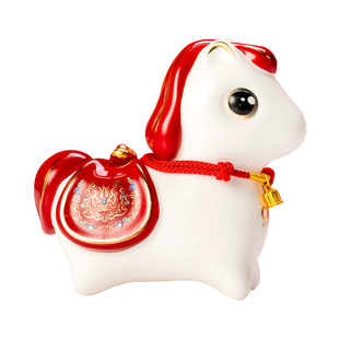 总台文创2026马年小马上有钱暴富陶瓷摆件送礼盒车载桌面装饰用品