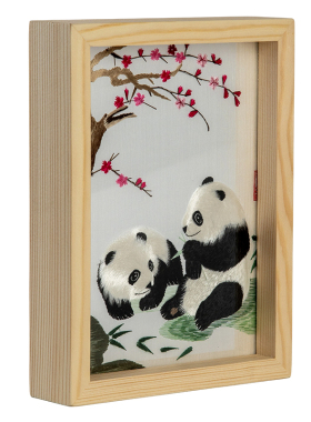 蜀礼缘非遗蜀绣熊猫摆件小礼品
