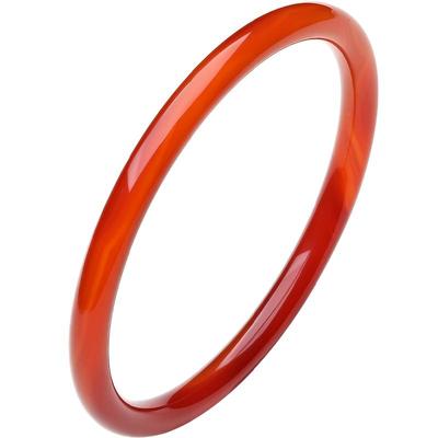 T周六福玉髓手镯玉红叮当镯女莹润简约节日礼物送妈妈