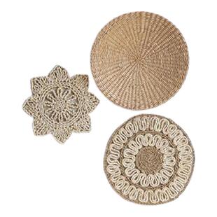 波西米亚挂饰手工草编墙面装饰客厅藤编墙上遮丑挂件民宿壁挂装饰