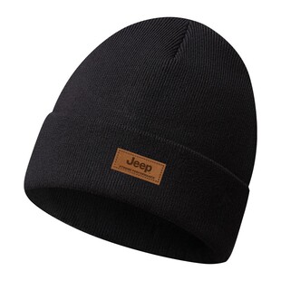 jeep吉普男士防寒帽子秋冬季护耳骑车保暖棉冬天针织加绒毛线帽男