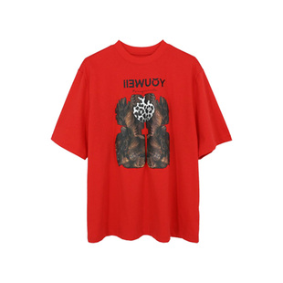 YOUWEI有尾2025春季新品女装肌理印花短袖T恤Y1125118