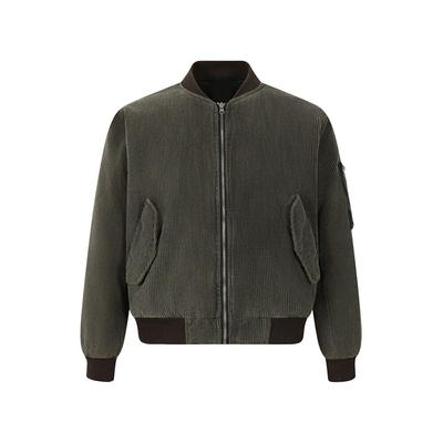 美式复古做旧灯芯绒宽松飞行夹克