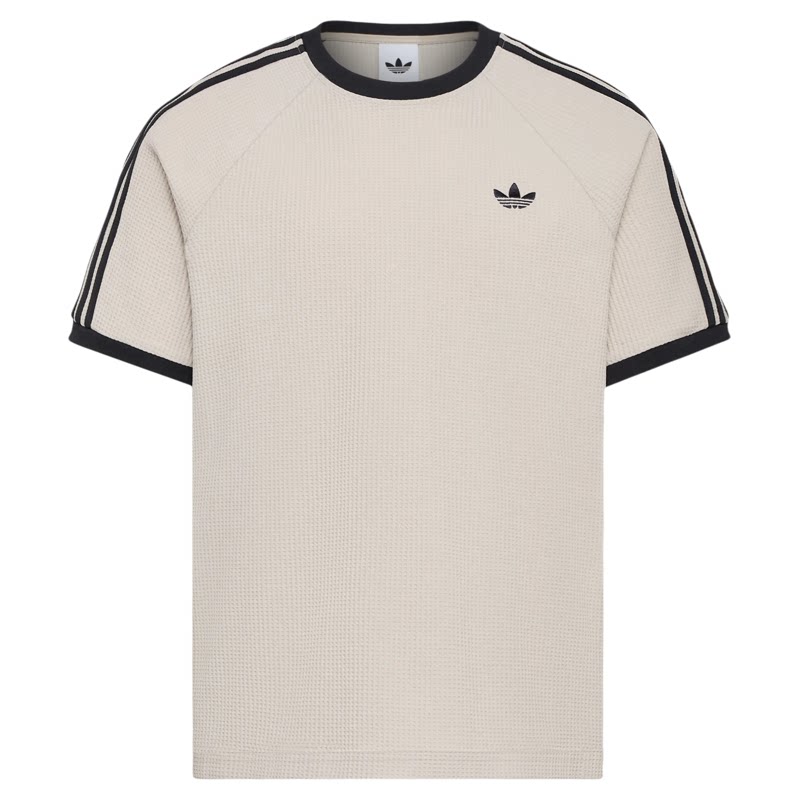 Adidas阿迪达斯三叶草男女情侣华夫格短袖休闲运动宽松T恤 KT7786