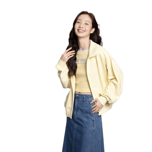 GUESS女士纯色休闲运动开衫立领卫衣-Q4PQ14K2Q40