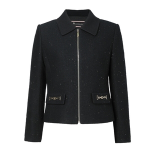 【璀璨星辰】娜尔思绵羊毛短外套优雅气质2025年冬季新款通勤百搭