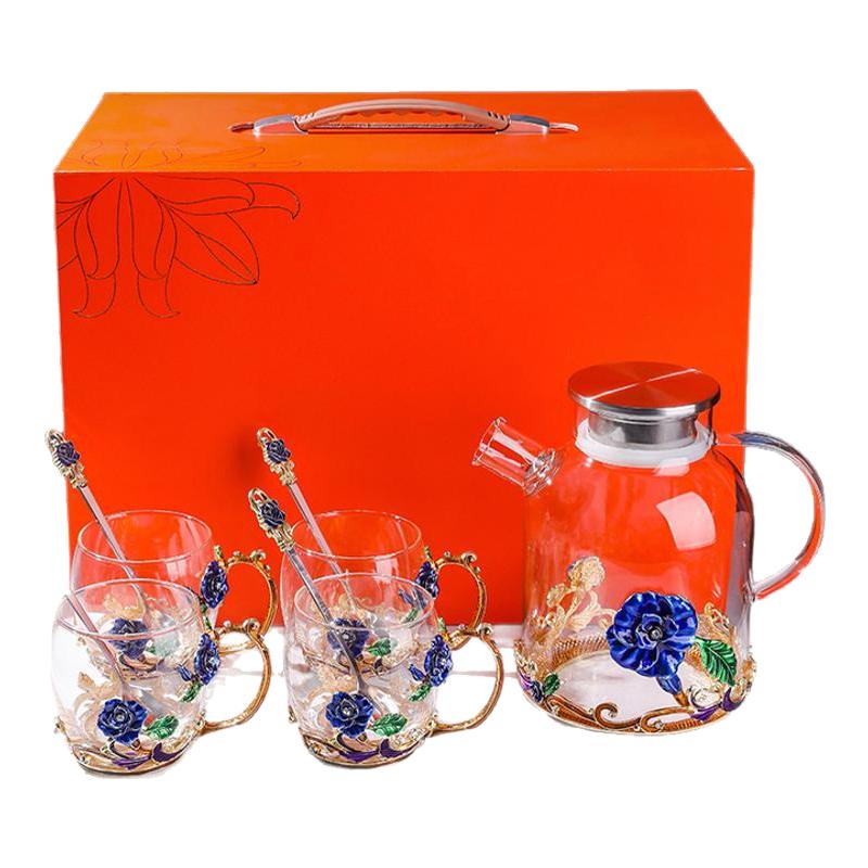 森以珐琅彩家用花茶杯茶壶礼盒