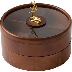 梵瀚 新年实木糖果盒轻奢高档结婚客厅四九宫格零食坚果盘干果盘