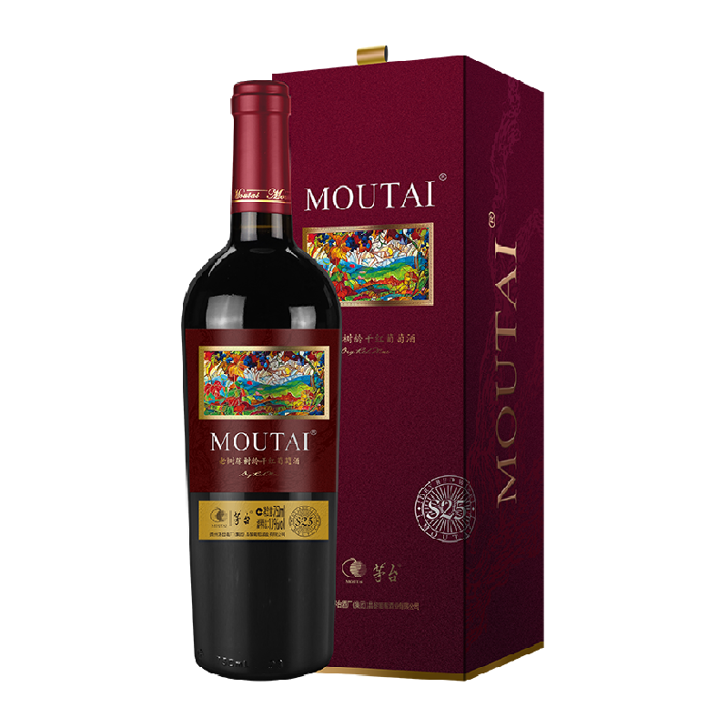 茅台老树藤树龄S25赤霞珠、美乐混酿干红葡萄酒750ml单支礼盒装