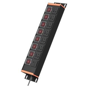 金属PDU机柜插座电竞10A独立开关鱼缸插排电脑插分控工业拖接线板