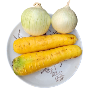 黄萝卜白洋葱皮牙子新疆手抓饭食材黄心胡萝卜应季新鲜蔬菜带泥