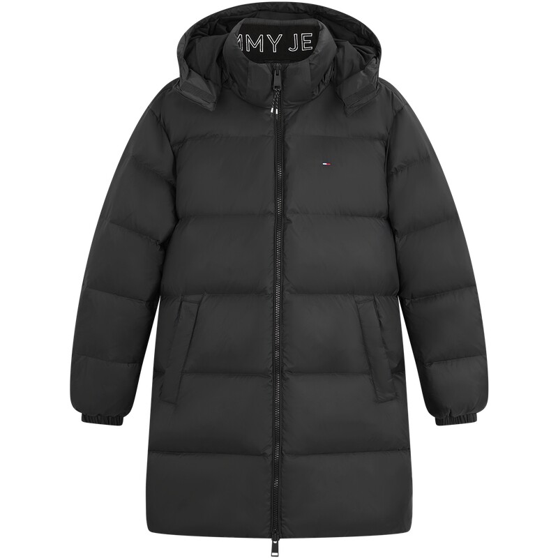 Tommy男装中长款宽松连帽羽绒服