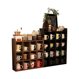 形影家具实木杯架置物架咖啡角收纳柜多宝格马克杯茶杯架子展示架