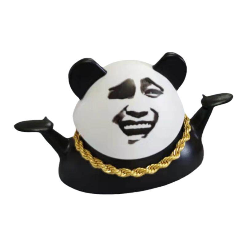 摩托车装饰公仔大金链摇头熊猫人尾箱后备箱创意玩偶尾部小配件