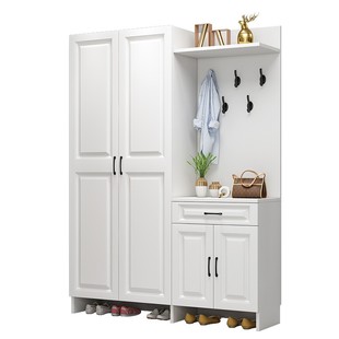 简约进门鞋柜门厅柜衣帽柜靠墙储物柜带穿衣镜大容量鞋架客厅衣柜