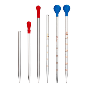 【荣力普】胶头滴管玻璃刻度滴管吸管附红胶帽橡胶吸水球0.5/1/2/3/5/10ml实验室耗材化学器材移液管取样管