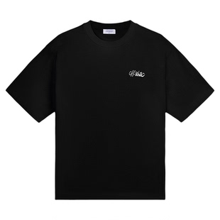 OFF-WHITE™情侣装新款纯色短袖T恤简约个性logo装饰圆领半袖