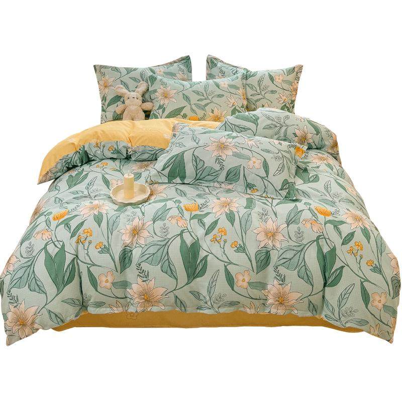 皇冠A类加厚磨毛四件套ins风床单被套学生宿舍家用床品床上套件