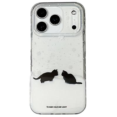 雪地猫咪适用苹果手机壳