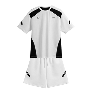 户外速干黑白撞色运动套装男女透气情侣休闲羽毛球排球足球训练服