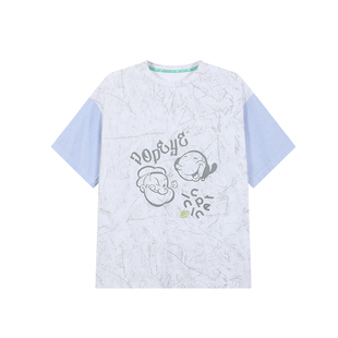 innplanet26春新款大力水手联名拼接复古做旧休闲T恤女PO11TS101A