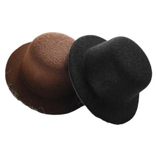 懒娃bjd帽子日常百搭休闲 三分四分礼帽配件黑色棕色时尚帽