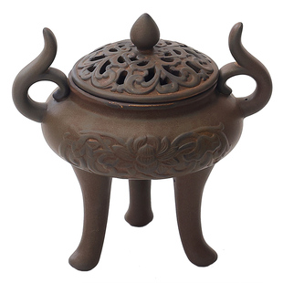 莲花仿古陶瓷盘香炉家用室内三足宋式檀香炉塔香熏香器茶道香薰炉