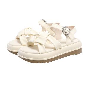 吉步编织厚底休闲沙滩凉鞋
