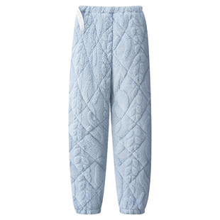 孕妇睡裤珊瑚绒三层夹棉冬外穿加绒加厚孕晚期孕期不勒肚子家居裤