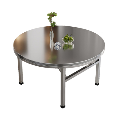 食品级不锈钢餐桌双层加厚免安装