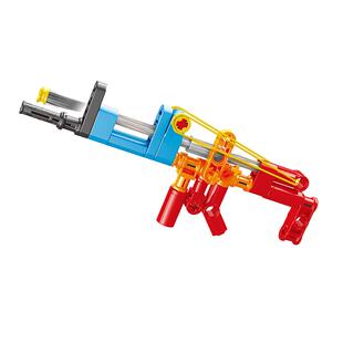 科教积木枪男孩拼装玩具可发射98K狙击M416步枪陀螺益智拼搭礼物