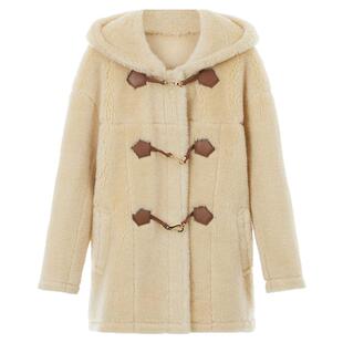 朗姿欧洲EiLEEN ELITEE纯羊毛颗粒大衣外套女2024冬季新款仿皮草