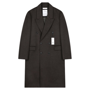 BESLOW韩国男女25秋季新款双排扣长款毛呢大衣外套MUSINSA