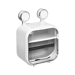 吸盘卫生间厕纸盒新款防水免打孔壁挂式厕所纸巾盒抽纸卷纸置物架