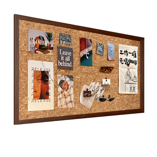 木纹框碎花软木板照片墙展示框ins风挂式家用幼儿园定制装饰板背景店铺宣传栏相片打卡公告留言板水松图钉板