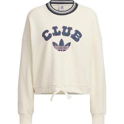 Adidas/阿迪达斯官方正品三叶草女士复古短款运动圆领卫衣JD6375
