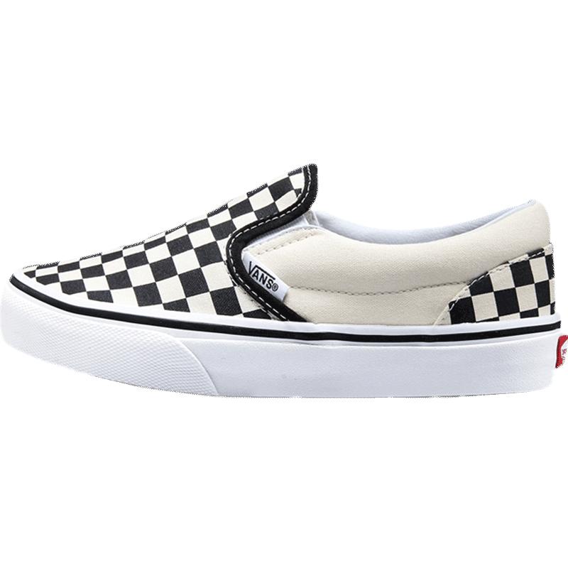 Vans范斯童鞋官方 Slip-On棋盘格亲子款舒适一脚蹬中大童帆布鞋