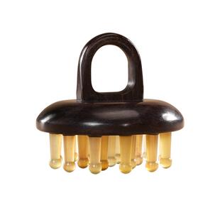 牛角梳头皮经络按摩器头部家用女便携洗头刷天然正品檀木指环梳子