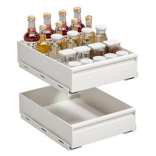 束丰厨房拉篮橱柜抽屉式碗碟收纳置物架高厨柜抽拉窄缝柜内免打孔