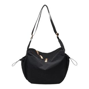 斜挎包女大容量2025新款多层休闲旅行尼龙牛津帆布包轻便单肩挎包