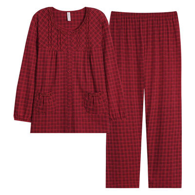 中老年妈妈本命年红色纯棉睡衣