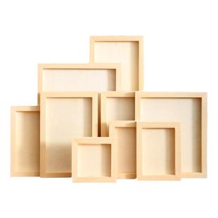 实木粘土画框装裱木质黏土相框手工diy材料木框彩泥作品展示空框