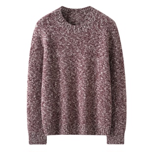 Z.M.R 邓肯大肚花纱 加厚100%纯山羊绒衫女圆领针织衫氛围感毛衣