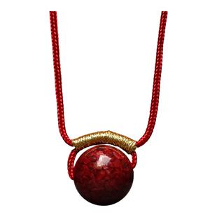 官方旗舰店正品原矿朱砂吊坠本命年项链挂件护身符转运珠锁骨链