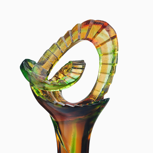 水晶金绿色琉璃楼梯台阶造型之路奖杯企业团队比赛颁奖留念用