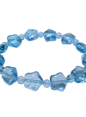 天然托帕石星星手链水晶尼泊尔蓝