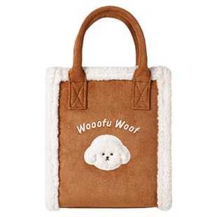 九木杂物社三花喵毛绒小托特包字母包水桶包大容量秋冬新年礼物
