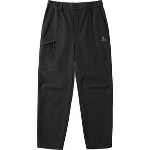 骆驼男装直筒工装裤男2025秋冬四面弹宽松束脚休闲软壳长裤子