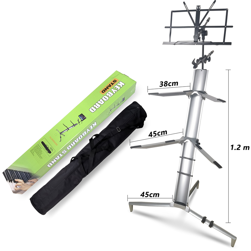 2023双层电子琴支架通用midi合成器键盘架双排铝合金电钢架多层飞